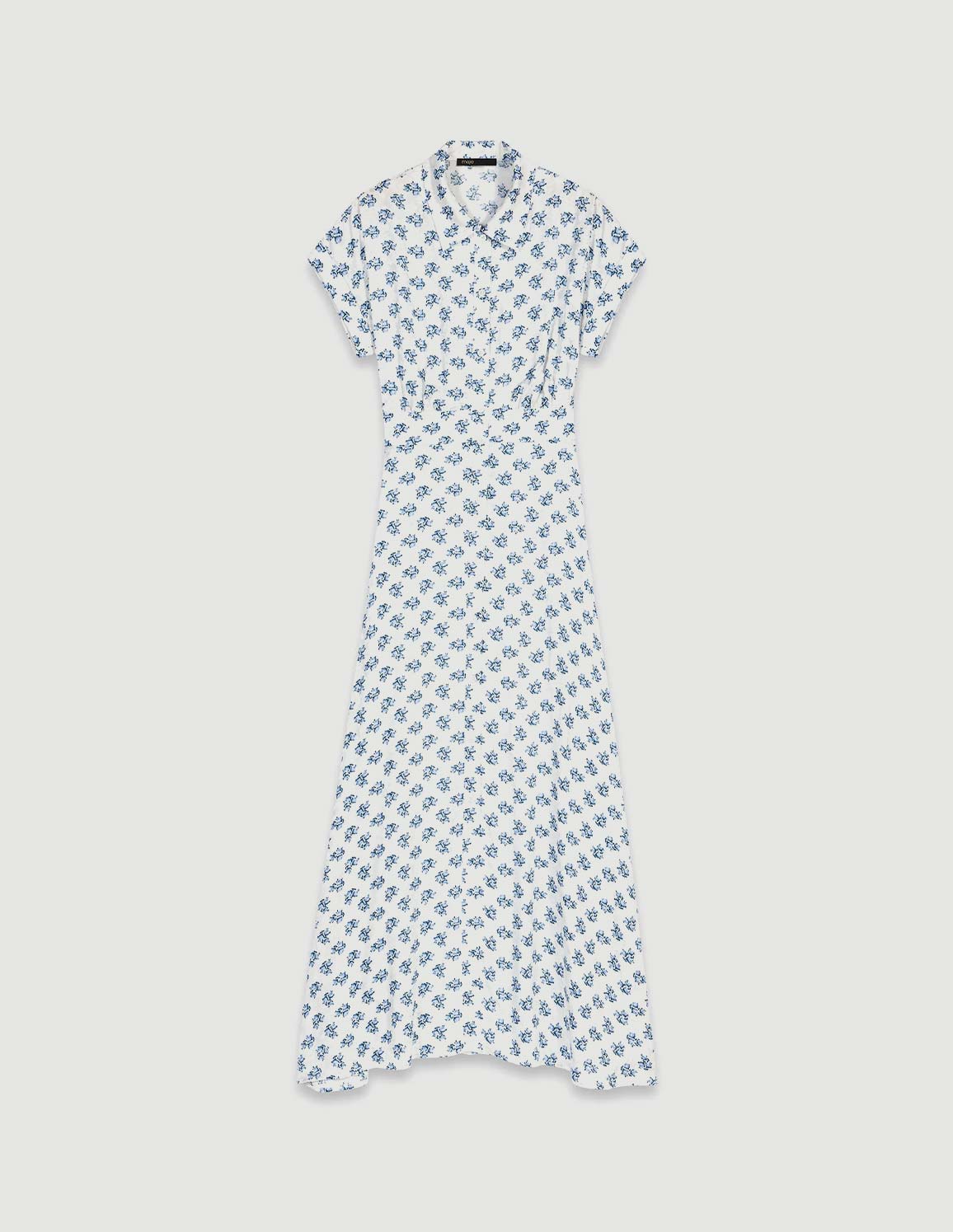 maje blue and white dress Flowing patterned maxi dress Blue For Women