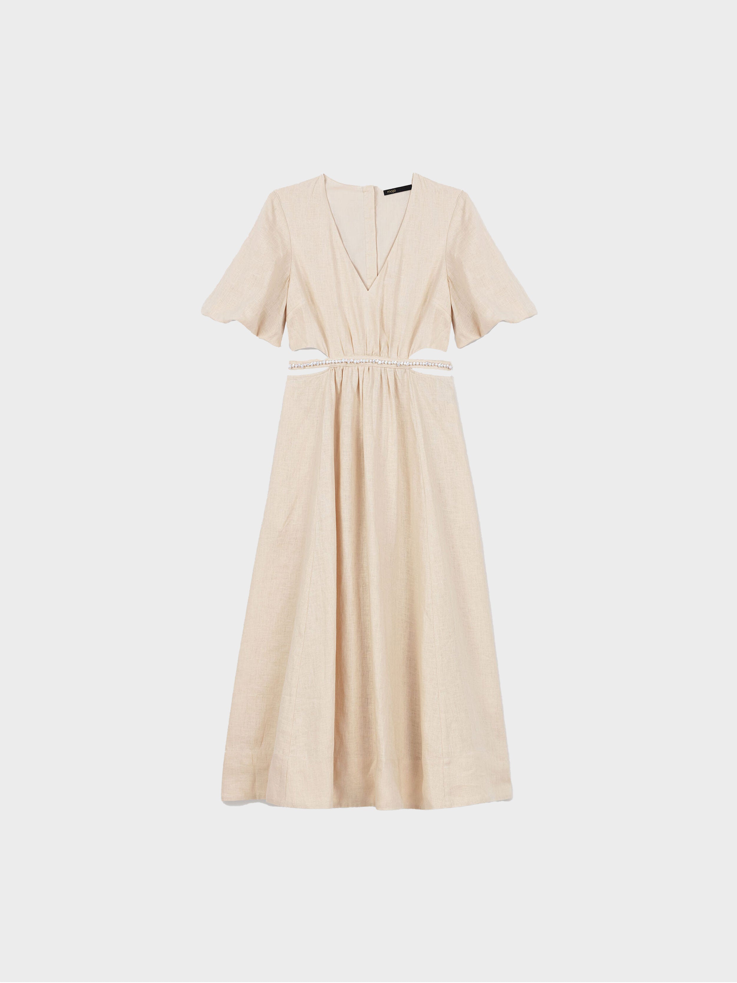 princess polly baby blue dress Beige Linen Maxi Dress – Karlee main image 1